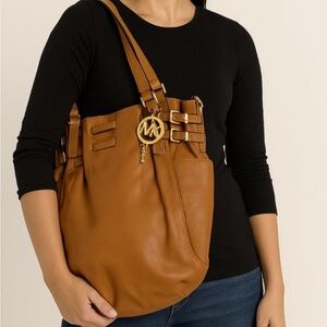 Michael Kors Brown Leather Shoulder Bag